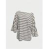 image:imageGORGLITTER Womens Striped Off The Shoulder Tops 34 Sleeve Asymmetrical Dressy T Shirts Business Casual OutfitsMulticolor