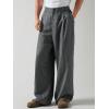 image:imageMens Baggy Pleated Striped Dress Pants 2025 Casual Wide Leg Trousers with Pockets