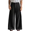 image:imageGORGLITTER Mens Baggy Dress Pants Pleated Low Rise Wide Leg Work Trousers Old Money Business Casual SlacksBlack