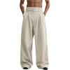 image:imageGORGLITTER Mens Baggy Dress Pants Wide Leg High Waisted Pleated Trousers Business Casual Slacks with PocketsBeige