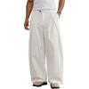 image:imageGORGLITTER Mens Baggy Dress Pants Wide Leg Pleated High Waisted Streetwear Trousers Track Pants Work Business CasualWhite
