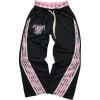 image:imageGORGLITTER Mens Double Waisted Baggy Pants Plaid Stripe Wide Leg Track Pants Y2K Athletic Workout Trouser StreetwearBlack