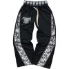 image:imageGORGLITTER Mens Double Waisted Baggy Pants Plaid Stripe Wide Leg Track Pants Y2K Athletic Workout Trouser StreetwearBlack Striped