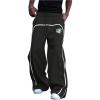 image:imageGORGLITTER Mens Wide Leg Baggy Sweatpants Y2K Graphic Zip Hem Casual Workout Athletic Trousers Track PantsBlack