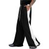image:imageGORGLITTER Mens Y2k Baggy Wide Leg Pants Casual Work Double Waisted Low Rise Color Block Track SweatpantsBlack and White