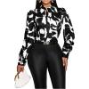 image:imageGORGLITTER Womens Bow Tie Neck Blouse Dressy Casual Work Business Long Sleeve Shirt Top TrendyBlack and White