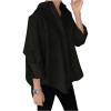 image:imageGORGLITTER Womens Button Down Shirts Oversized Bell Long Sleeve Top Collar Work Casual Dressy Dress Blouses TopsBlack