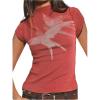 image:imageGORGLITTER Womens Cap Sleeve Y2k Tops Graphic Tees Bird Print Mock Neck Summer Casual Slim Fit T ShirtsBurgundy