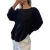 image:imageGORGLITTER Womens Mesh Tops Sheer See Through Long Sleeve Boat Neck T Shirts Cover Up Sexy Spring Outfits 2026Black2