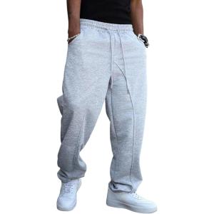 image:imageGORGLITTER Mens Baggy Sweatpants Y2k Stitch Straight Leg Sweatpants Workout Gym Joggers Track Pants Trousers Streetwear