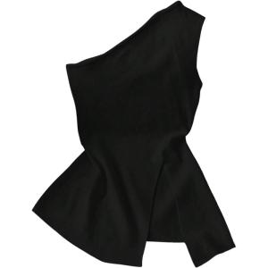 image:imageGORGLITTER Womens One Shoulder Tank Tops Sleeveless Split Hem Elegant Business Casual Tops Going OutBlack
