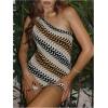 image:imageGORGLITTER Womens Asymmetrical One Shoulder Dress Summer Striped Sleeveless Birthday Night Bodycon Mini SundressesBlue Striped