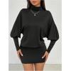 image:imageGORGLITTER Womens Backless Long Sleeve Dress Open Back Mock Neck Sexy Dressy Bodycon Party Going Out Mini DressesBlack