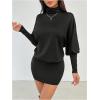 image:imageGORGLITTER Womens Backless Long Sleeve Dress Open Back Mock Neck Sexy Dressy Bodycon Party Going Out Mini DressesBlack