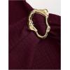 image:imageGORGLITTER Womens Bell Sleeve Bodycon Dresses Mock Neck Ruched Draped Textured Party Club Sexy Short Mini DressBurgundy