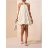 image:imageGORGLITTER Womens Bubble Dress Sexy Open Back Sleeveless Halter Neck Backless Ruffle Party Short Night Mini DressesWhite