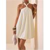 image:imageGORGLITTER Womens Bubble Dress Sexy Open Back Sleeveless Halter Neck Backless Ruffle Party Short Night Mini DressesWhite