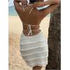 image:imageGORGLITTER Womens Crochet Mini Short Dresses Going Out Festival Dress Halter Neck Backless Birthday Outfits SwimsuitWhite