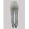 image:imageGORGLITTER Womens Drawstring Waist Skinny Baggy Sweatpants Flare Leg Y2k Stacked Pants with PocketsLight Grey
