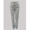 image:imageGORGLITTER Womens Drawstring Waist Skinny Baggy Sweatpants Flare Leg Y2k Stacked Pants with PocketsLight Grey