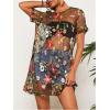 image:imageGORGLITTER Womens Embroidered Sheer Floral Dress Tops Dressy Y2K Mesh Shorts Sleeve Concert Summer Cute Going Out TopsBlack Floral
