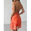 image:imageGORGLITTER Womens Floral Backless Bodycon Mini Dress Sleeveless Summer Wedding Guest Cocktail Formal Party SundressesOrange