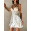 image:imageGORGLITTER Womens Floral Mesh Mini Dress Summer Wedding Guest Engagement Cocktail Party Graduation Going Out Sun DressApricot