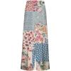 image:imageGORGLITTER Womens Floral Patchwork Pants Boho Colorblock High Waisted Wide Leg Trousers Beach Vacation PantsBlue