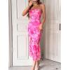 image:imageGORGLITTER Womens Floral Wedding Guest Derby Midi Dress Cocktail Summer Boho Beach Going Out Fishtail Sun DressesBig Pink