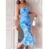 image:imageGORGLITTER Womens Floral Wedding Guest Derby Midi Dress Cocktail Summer Boho Beach Going Out Fishtail Sun DressesBlue Florals