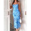 image:imageGORGLITTER Womens Floral Wedding Guest Derby Midi Dress Cocktail Summer Boho Beach Going Out Fishtail Sun DressesBlue Florals
