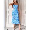 image:imageGORGLITTER Womens Floral Wedding Guest Derby Midi Dress Cocktail Summer Boho Beach Going Out Fishtail Sun DressesBlue Florals