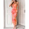 image:imageGORGLITTER Womens Floral Wedding Guest Derby Midi Dress Cocktail Summer Boho Beach Going Out Fishtail Sun DressesOrange