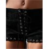 image:imageGORGLITTER Womens Grommet Casual Shorts Y2k Lace Up Low Rise Club Party Rave ShortsBlack