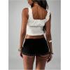 image:imageGORGLITTER Womens Grommet Casual Shorts Y2k Lace Up Low Rise Club Party Rave ShortsBlack