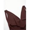 image:imageGORGLITTER Womens Halter Backless Dresses Deep V Neck Flowy Chiffon Bow Tie Layered Party Summer Mini DressCoffee Brown