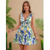 image:imageGORGLITTER Womens Hawaiian Tropical Caribbean Mini Dresses Floral Summer Vacation Beach Outfits Backless Sun DressesBlue