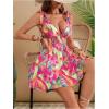 image:imageGORGLITTER Womens Hawaiian Tropical Caribbean Mini Dresses Floral Summer Vacation Beach Outfits Backless Sun DressesHot Pink