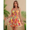 image:imageGORGLITTER Womens Hawaiian Tropical Caribbean Mini Dresses Floral Summer Vacation Beach Outfits Backless Sun DressesOrange