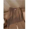 image:imageGORGLITTER Womens High Waisted Dress Pants Dressy Casual Straight Wide Leg Work Business Office PantsChocolate Brown