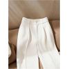 image:imageGORGLITTER Womens High Waisted Dress Pants Dressy Casual Straight Wide Leg Work Business Office PantsWhite