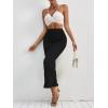 image:imageGORGLITTER Womens High Waisted Flowy Long Pencil Skirts Ribbed Knit Bodycon Maxi Skirt Summer Trendy 2025Black