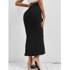 image:imageGORGLITTER Womens High Waisted Flowy Long Pencil Skirts Ribbed Knit Bodycon Maxi Skirt Summer Trendy 2025Black