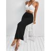 image:imageGORGLITTER Womens High Waisted Flowy Long Pencil Skirts Ribbed Knit Bodycon Maxi Skirt Summer Trendy 2025Black