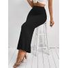 image:imageGORGLITTER Womens High Waisted Flowy Long Pencil Skirts Ribbed Knit Bodycon Maxi Skirt Summer Trendy 2025Black