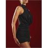 image:imageGORGLITTER Womens Lace Birthday Mini Dress Summer Sleeveless Mock Neck Bodycon Ruched Cocktail Formal Party DressesBlack