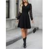 image:imageGORGLITTER Womens Lace Long Sleeve Mini Dress Elegant Classy Fall Casual V Neck Birthday Cocktail Dinner Party DressesBlack