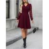 image:imageGORGLITTER Womens Lace Long Sleeve Mini Dress Elegant Classy Fall Casual V Neck Birthday Cocktail Dinner Party DressesBurgundy