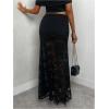 image:imageGORGLITTER Womens Lace Pencil Maxi Long Skirts Trendy Y2k Sexy High Waisted Flowy Ruched Rave Concert Going Out SkirtsBlack