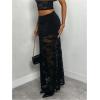 image:imageGORGLITTER Womens Lace Pencil Maxi Long Skirts Trendy Y2k Sexy High Waisted Flowy Ruched Rave Concert Going Out SkirtsBlack